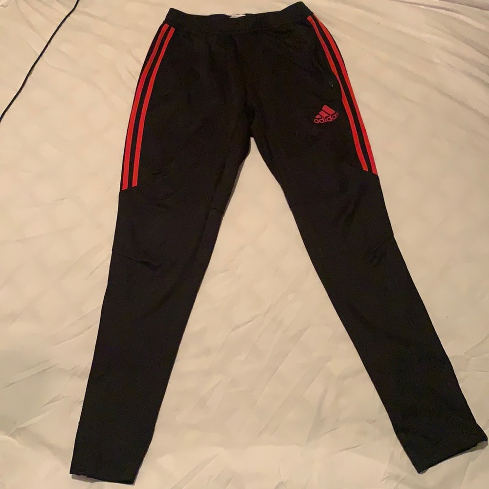 Adidas soccer/athletic joggers with zipper
